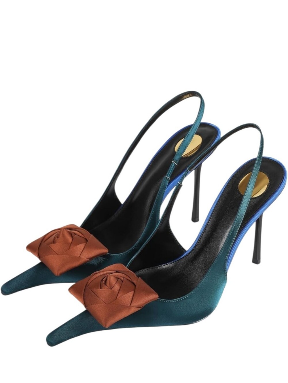 Flower Pointed Toe Slingback Stilettos So Funky Pretty!!
